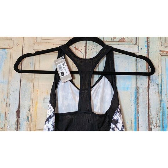 Lotto Italian Sport Design Women Small Black White Batik Mesh Racerback Tank Top - Picture 4 of 10